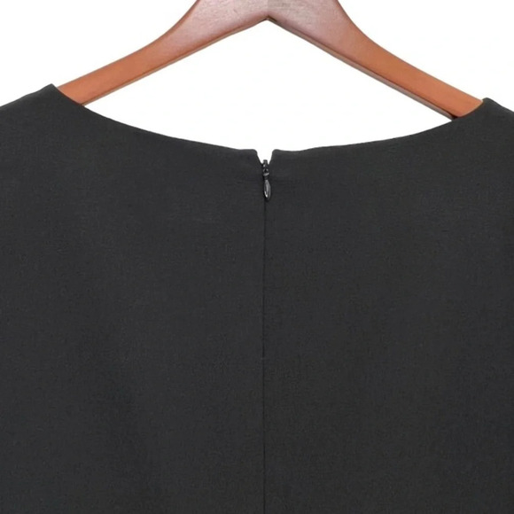 Eliza J Balloon Sleeve Shift Dress Boatneck Black Bussiness Casual Preppy Size 0 - Picture 5 of 9